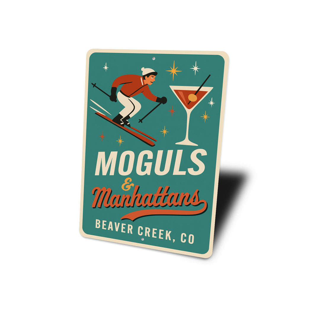 Moguls And Manhattans Beaver Creek Colorado Ski Sign