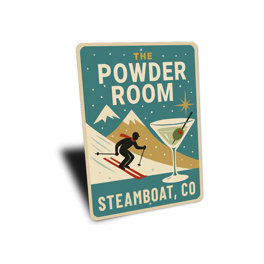 The Powder Room Ski And Cocktails Steamboat Colorado Sign