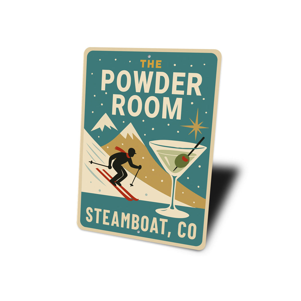 The Powder Room Ski And Cocktails Steamboat Colorado Sign