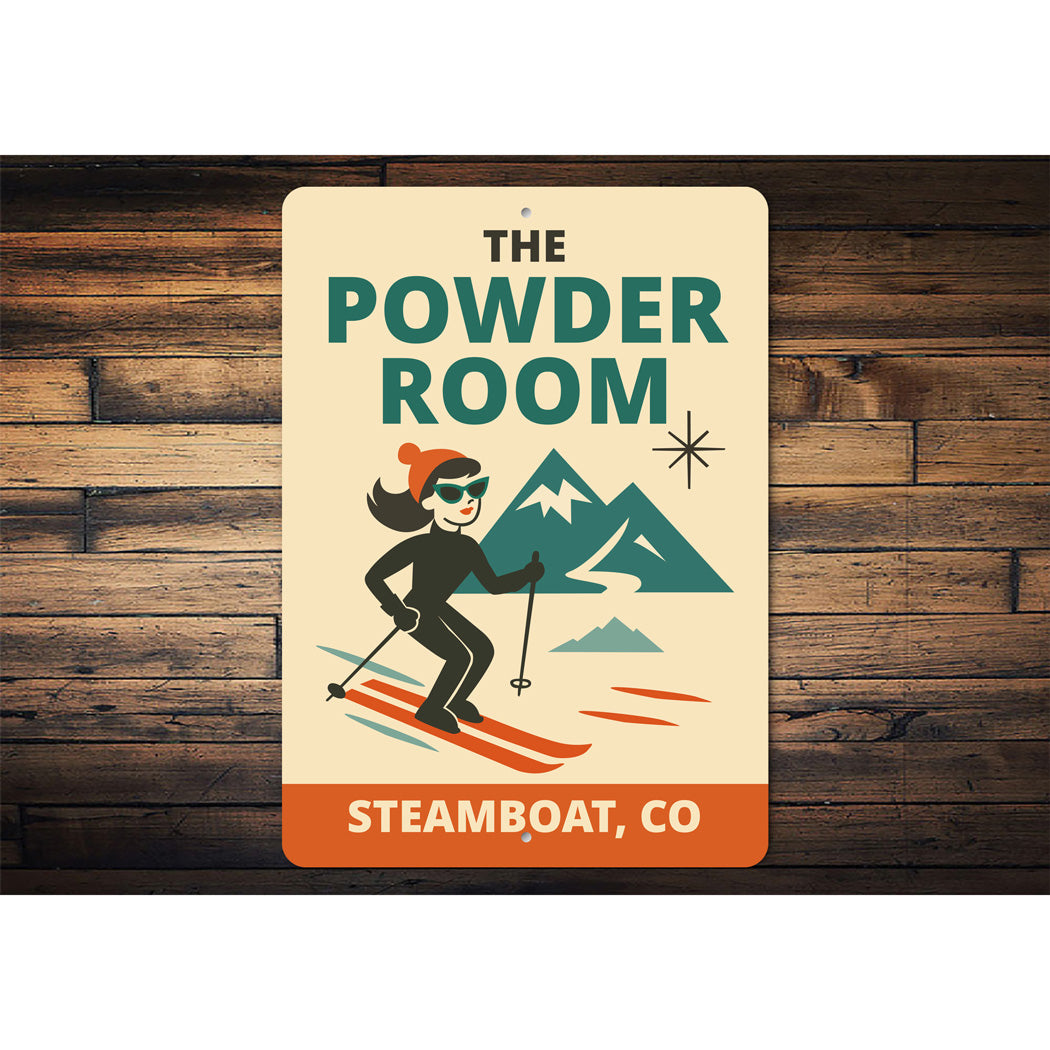 The Powder Room Steamboat Colorado Ski Sign