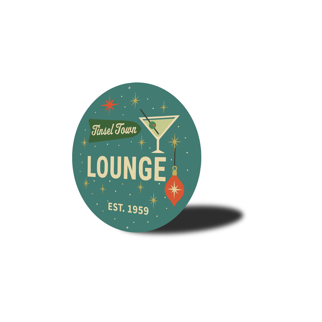 Tinsel Town Lounge Established Year Holiday Decore Sign