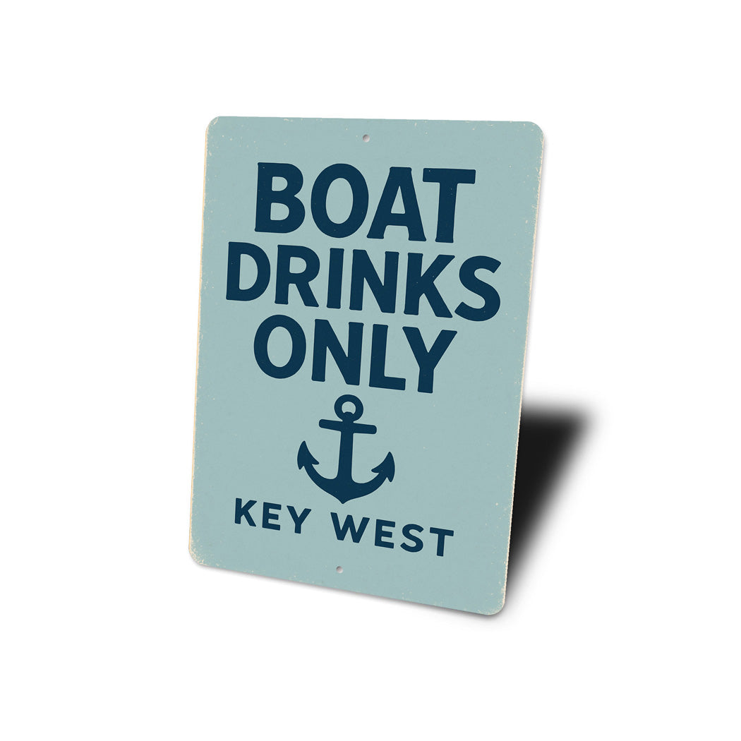 Boat Drinks Only Key West Anchor Nautical Sign