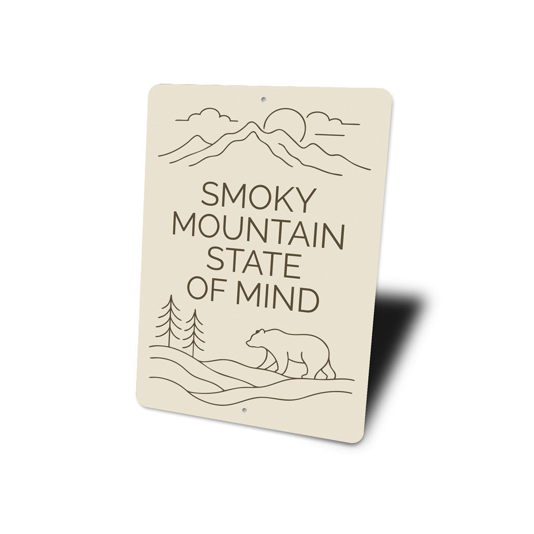 Smoky Mountain State Of Mind Outlines Art Sign