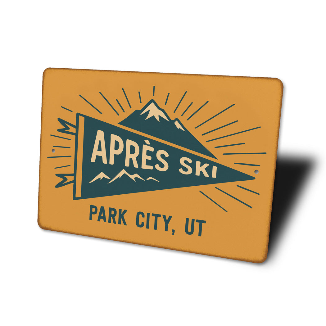 Apres Ski Flag Park City Utah Sign