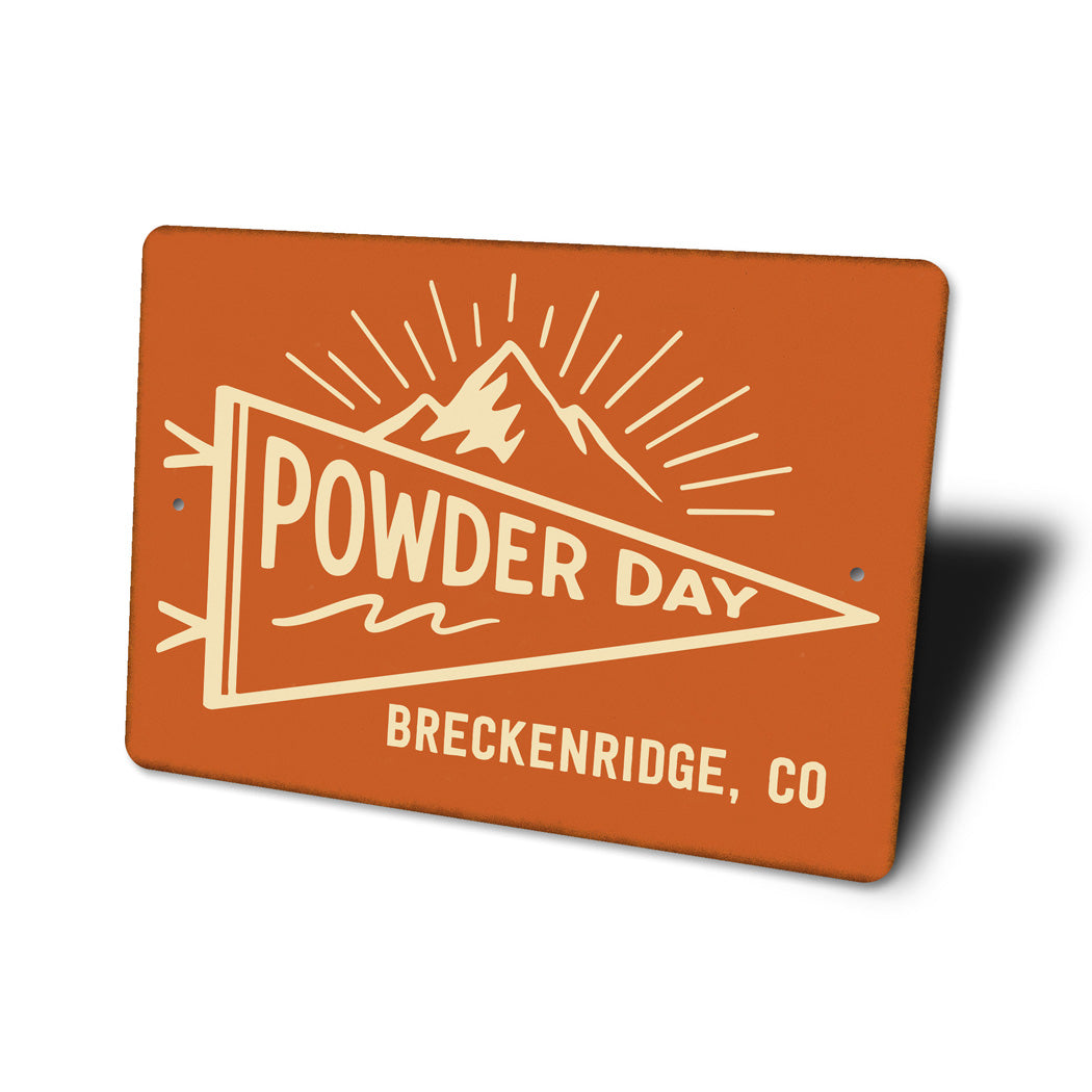 Powder Day Flag Breckenridge Colorado Sign