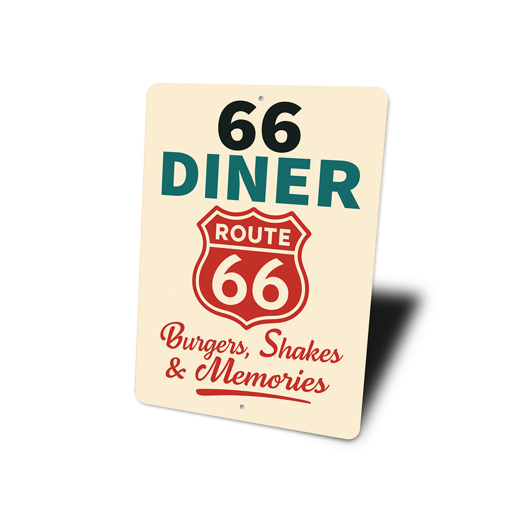 Route 66 Diner Burgers Shakes And Memories Sign