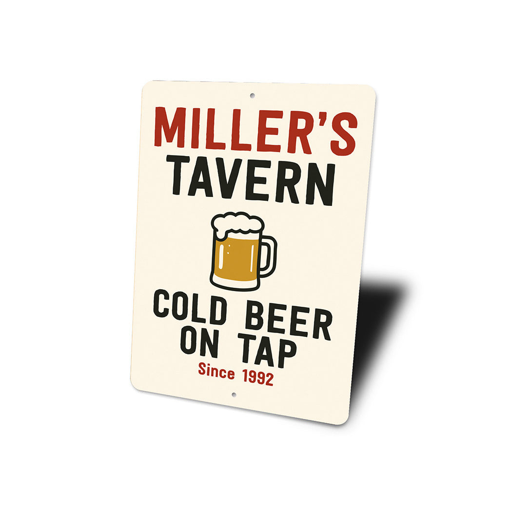 Personalized Tavern Cold Beer On Tap Since Year Sign