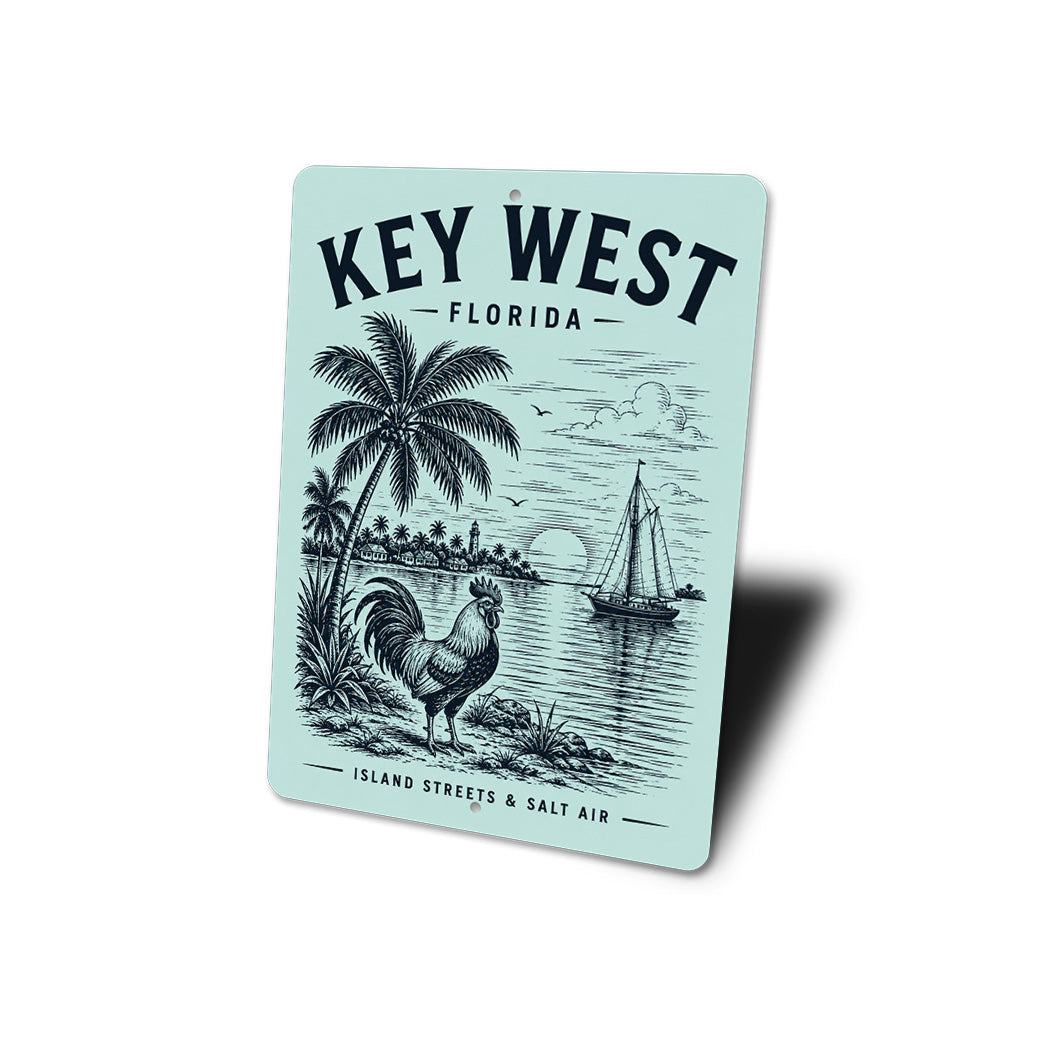 Salt Air Rooster Key West Sign