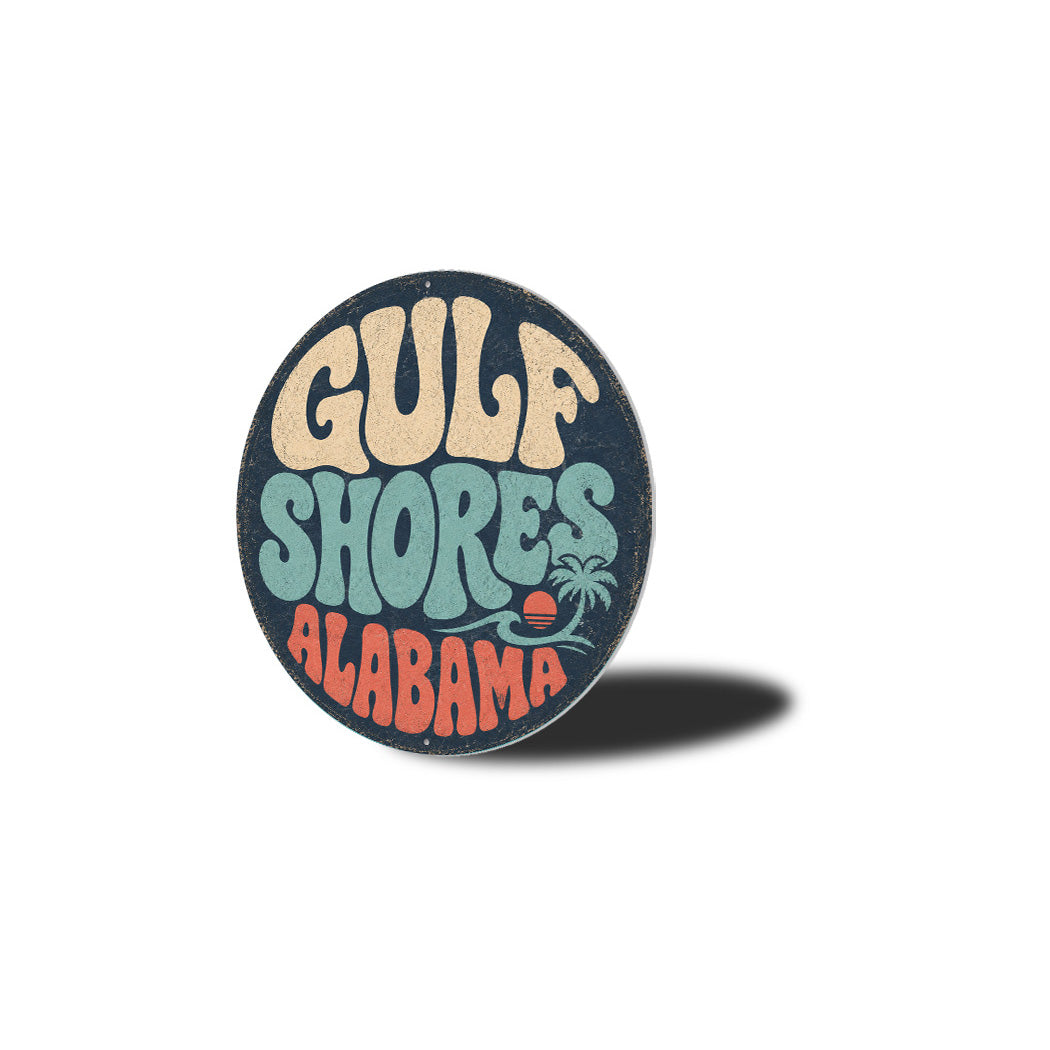 Gulf Shores Rustic Round Sign