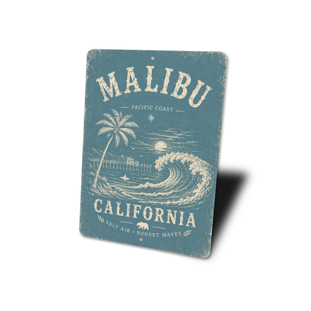Malibu Waves Pacific Coast Sign