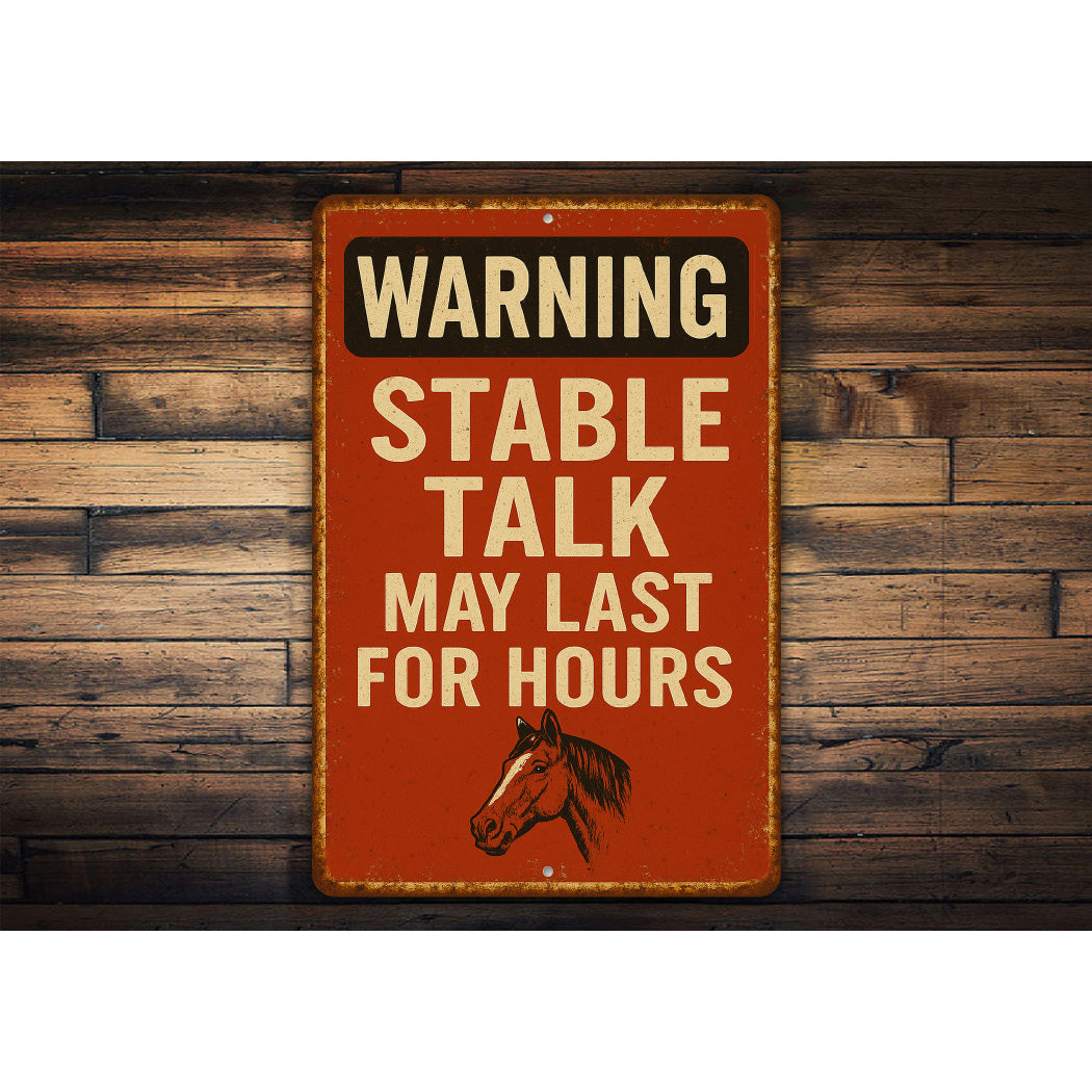 Stable Talk Funny Horse Stall Equestrian Rustic Sign