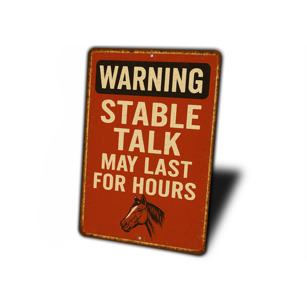 Stable Talk Funny Horse Stall Equestrian Rustic Sign