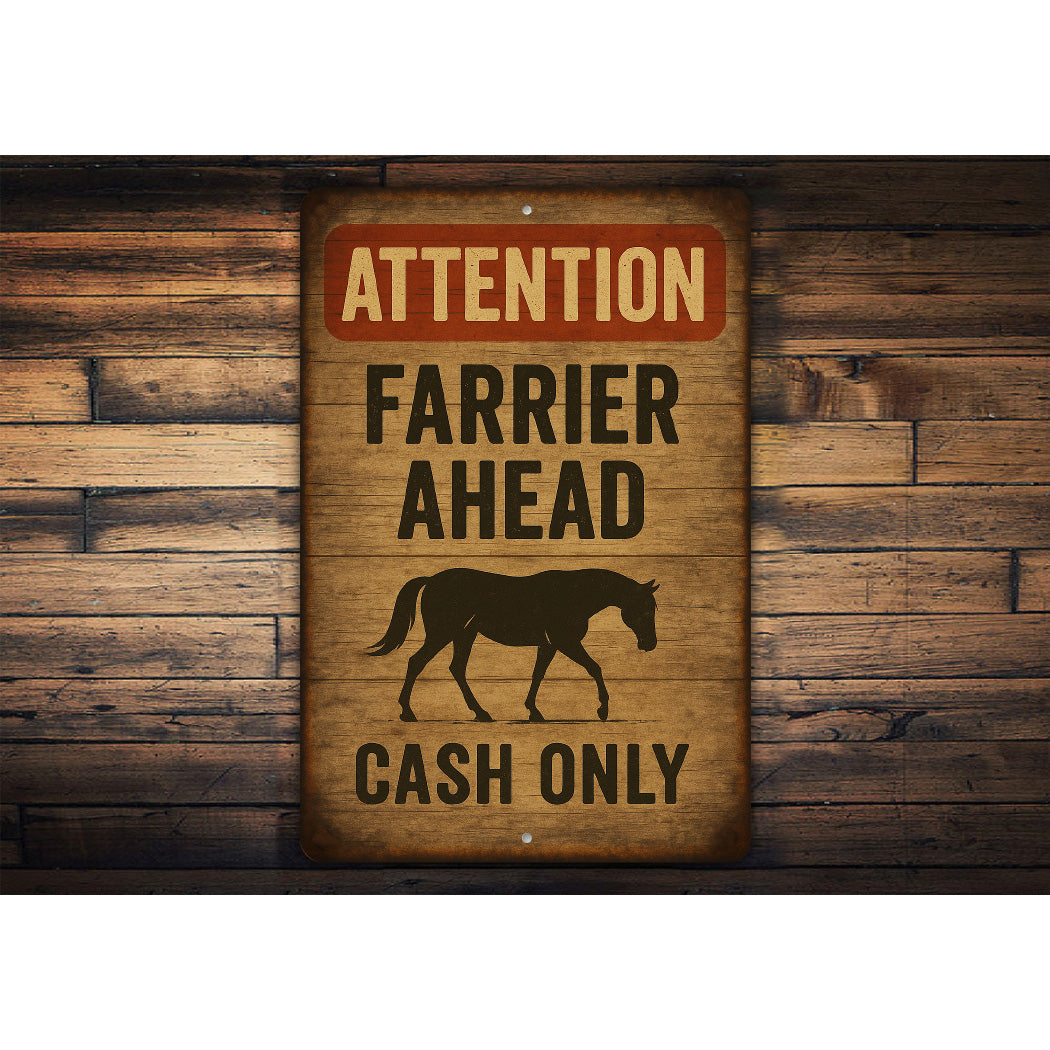 Farrier Ahead Rustic Horse Farm Sign