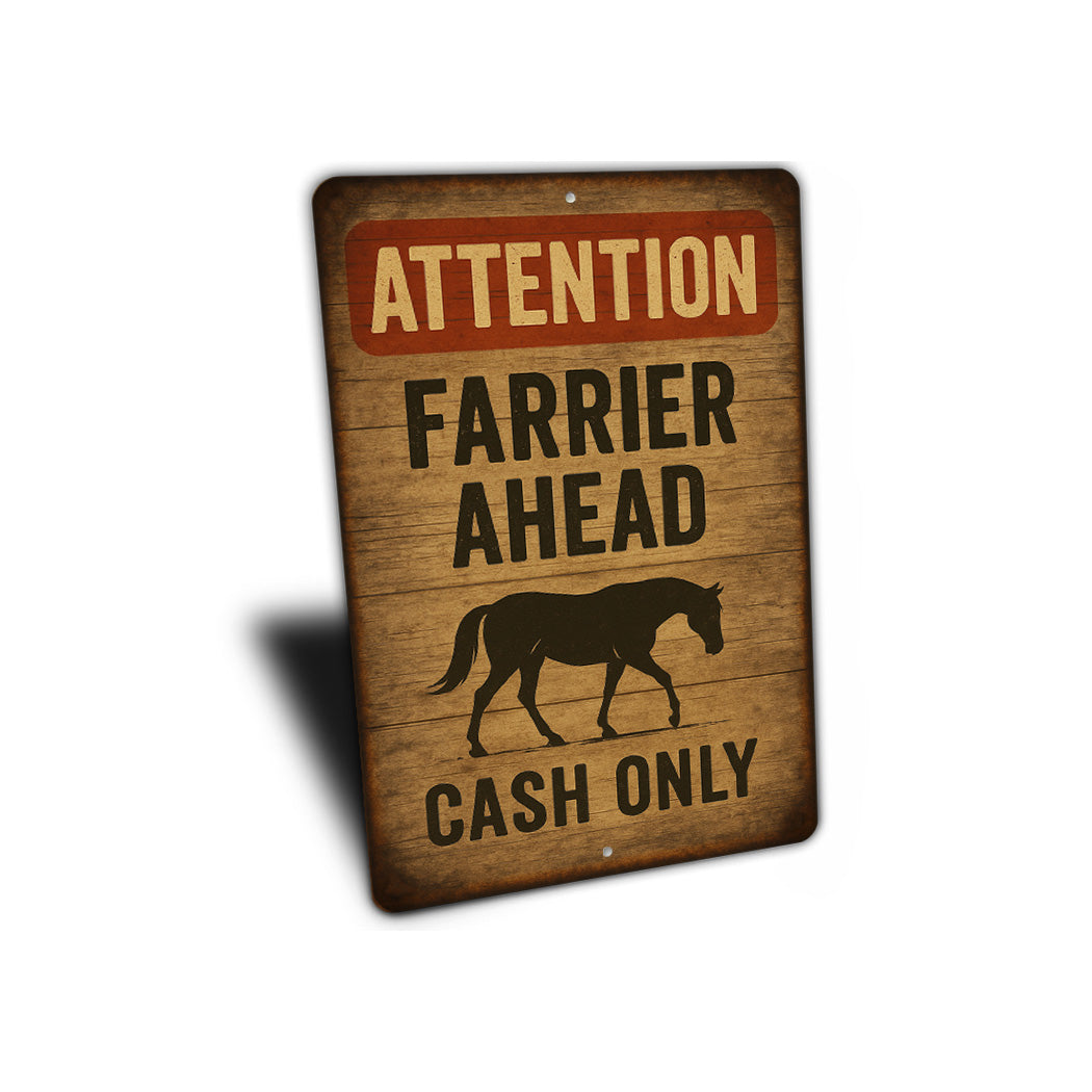 Farrier Ahead Rustic Horse Farm Sign