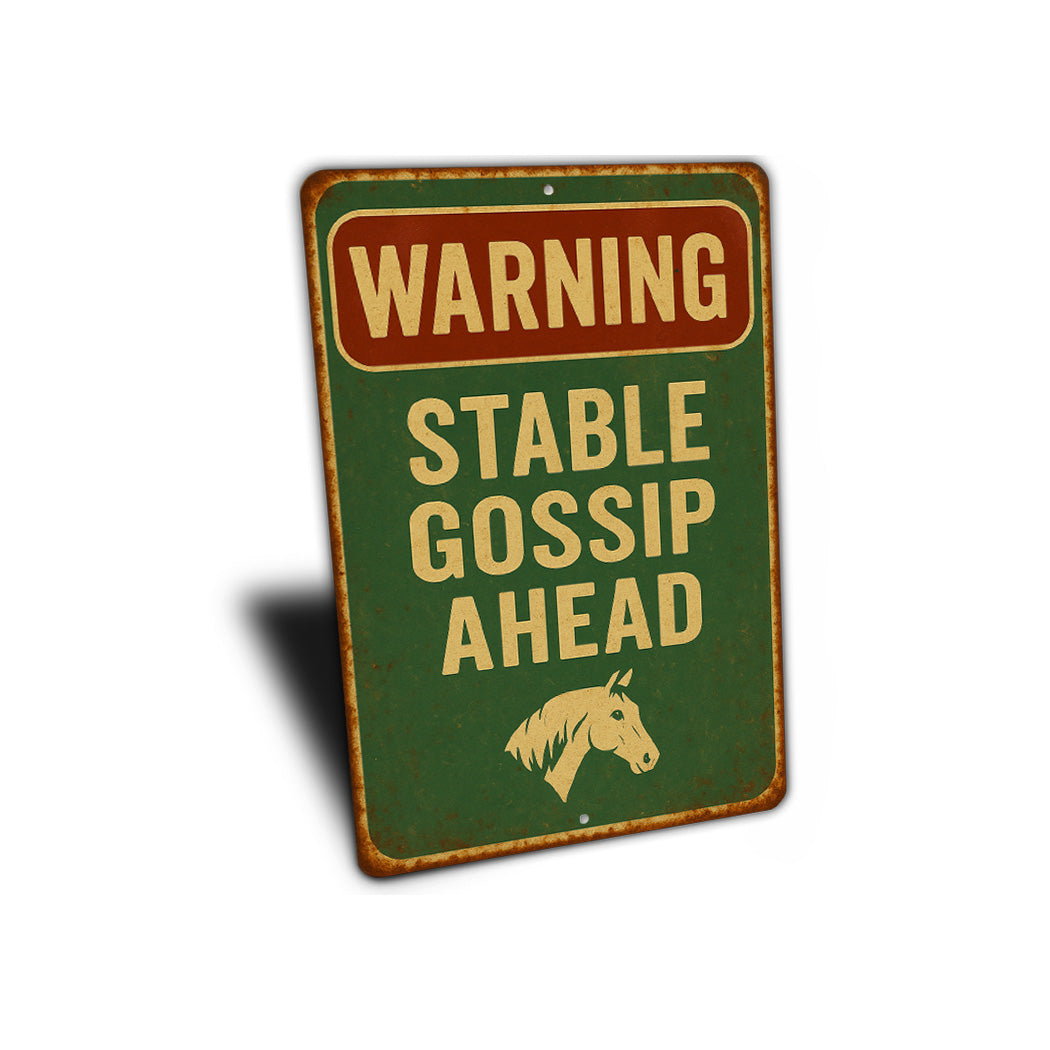 Stable Gossip Ahead Horse Farm Rustic Ranch Sign