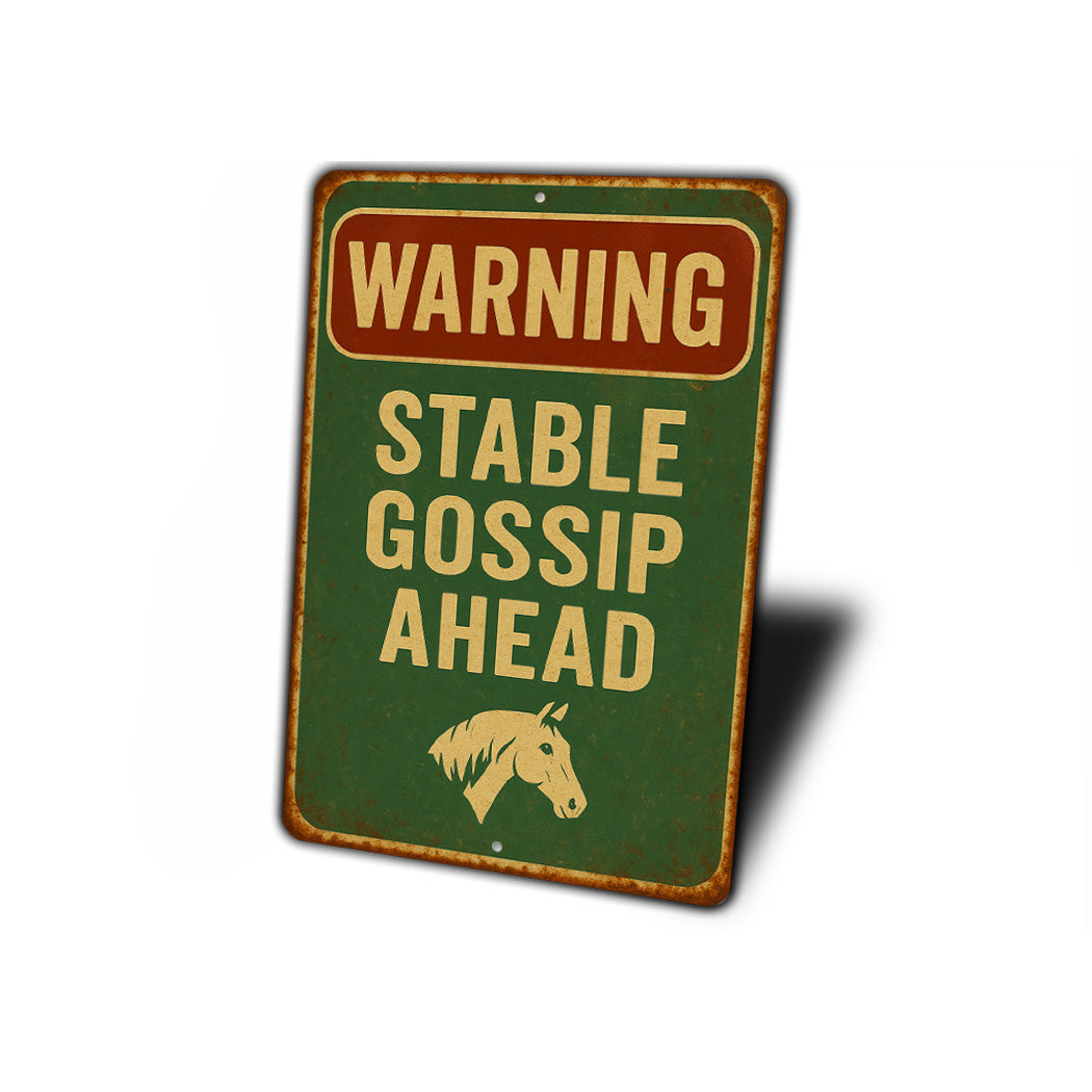 Stable Gossip Ahead Horse Farm Rustic Ranch Sign