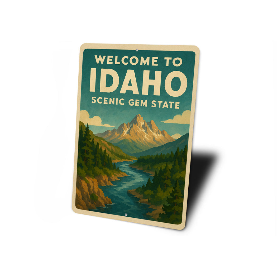 Welcome To Idaho Scenic Gem State Sign
