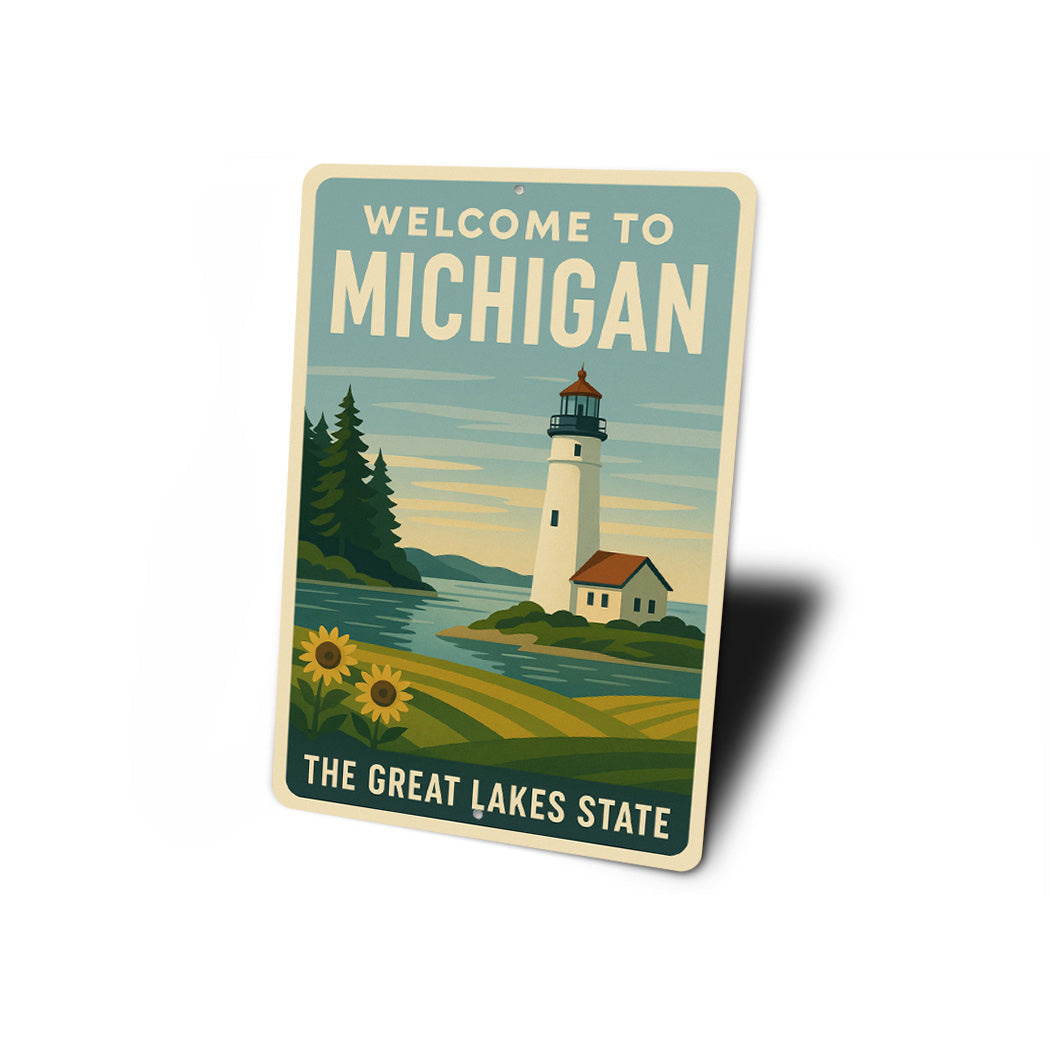 Welcome To The Great Lakes State Sign