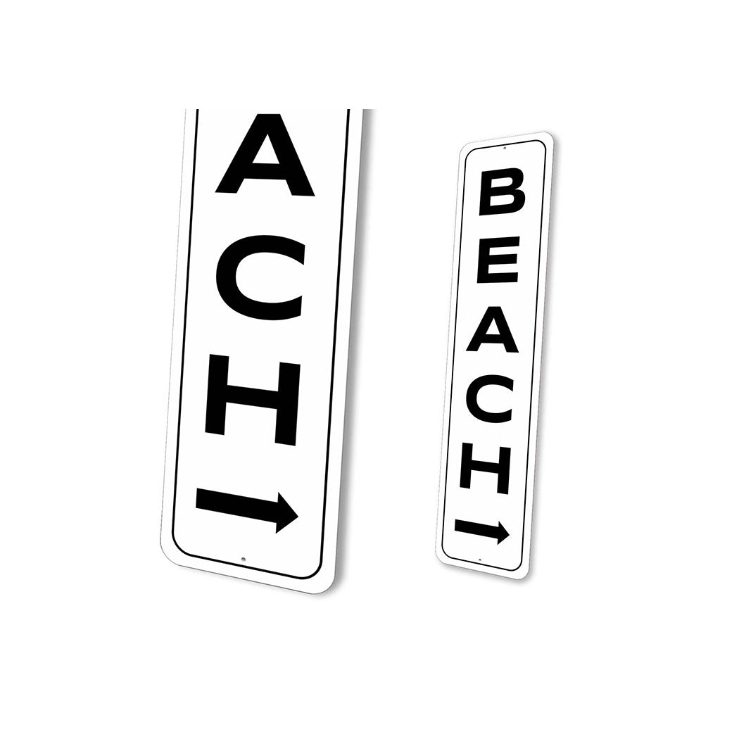 Vertical Beach Arrow Sign