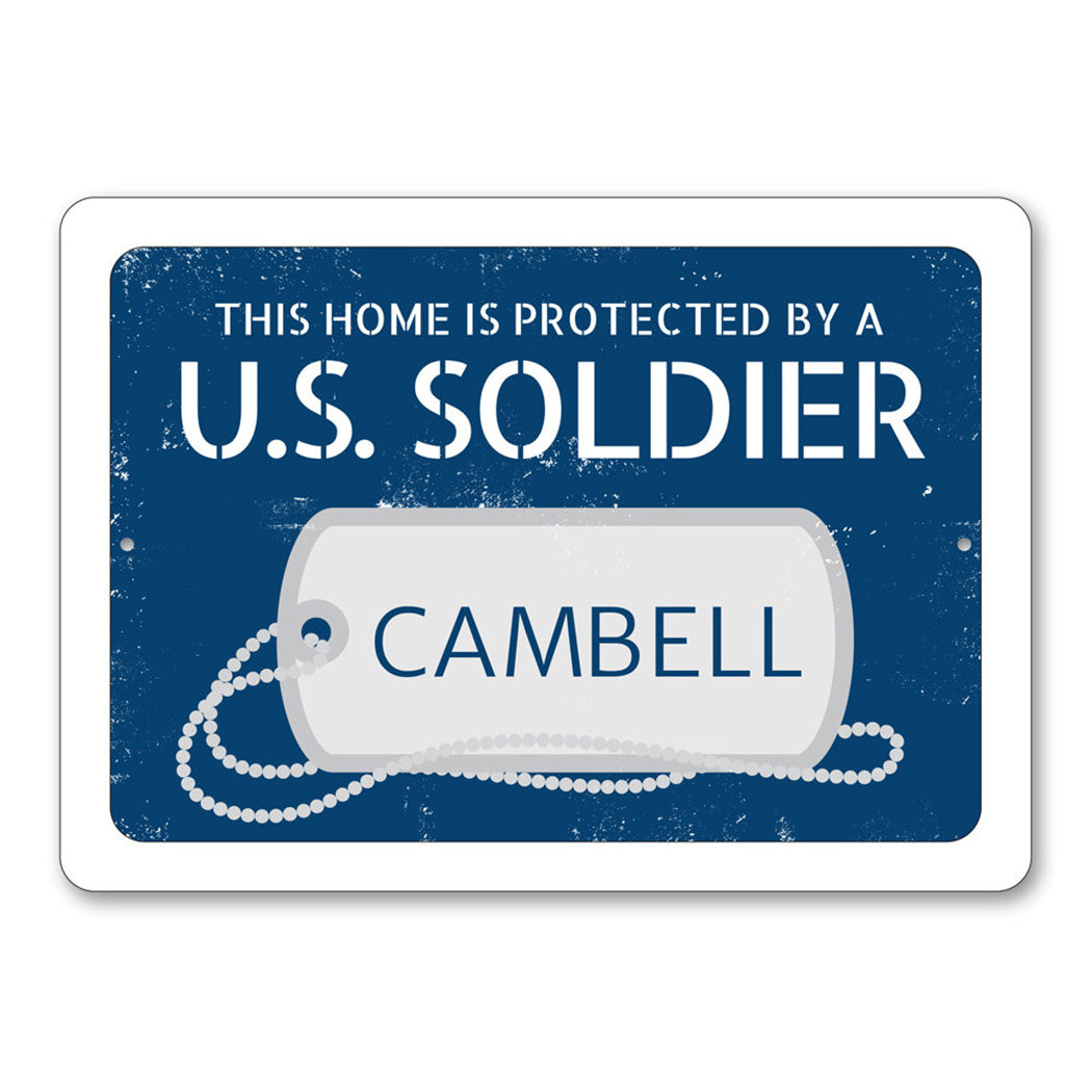 US Soldier Dog Tag Metal Sign