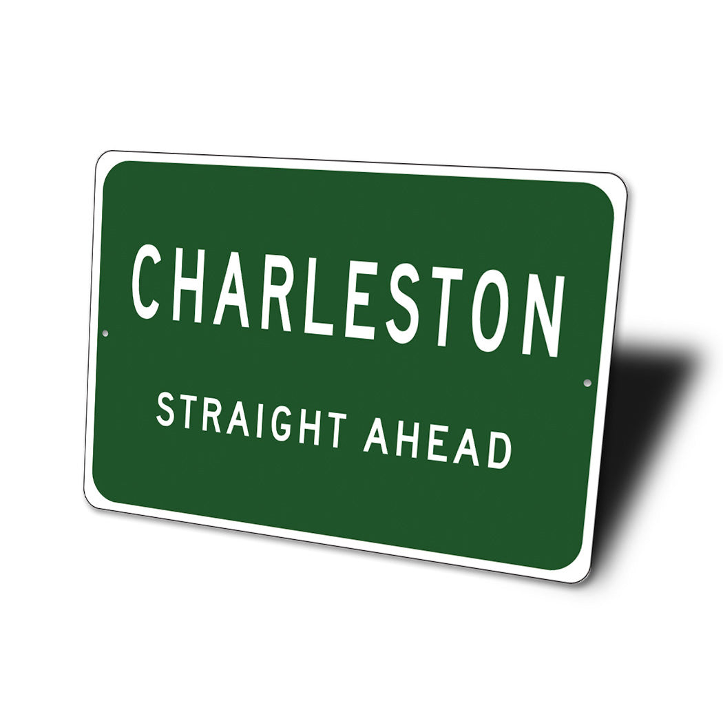 Straight Ahead City Limit Sign