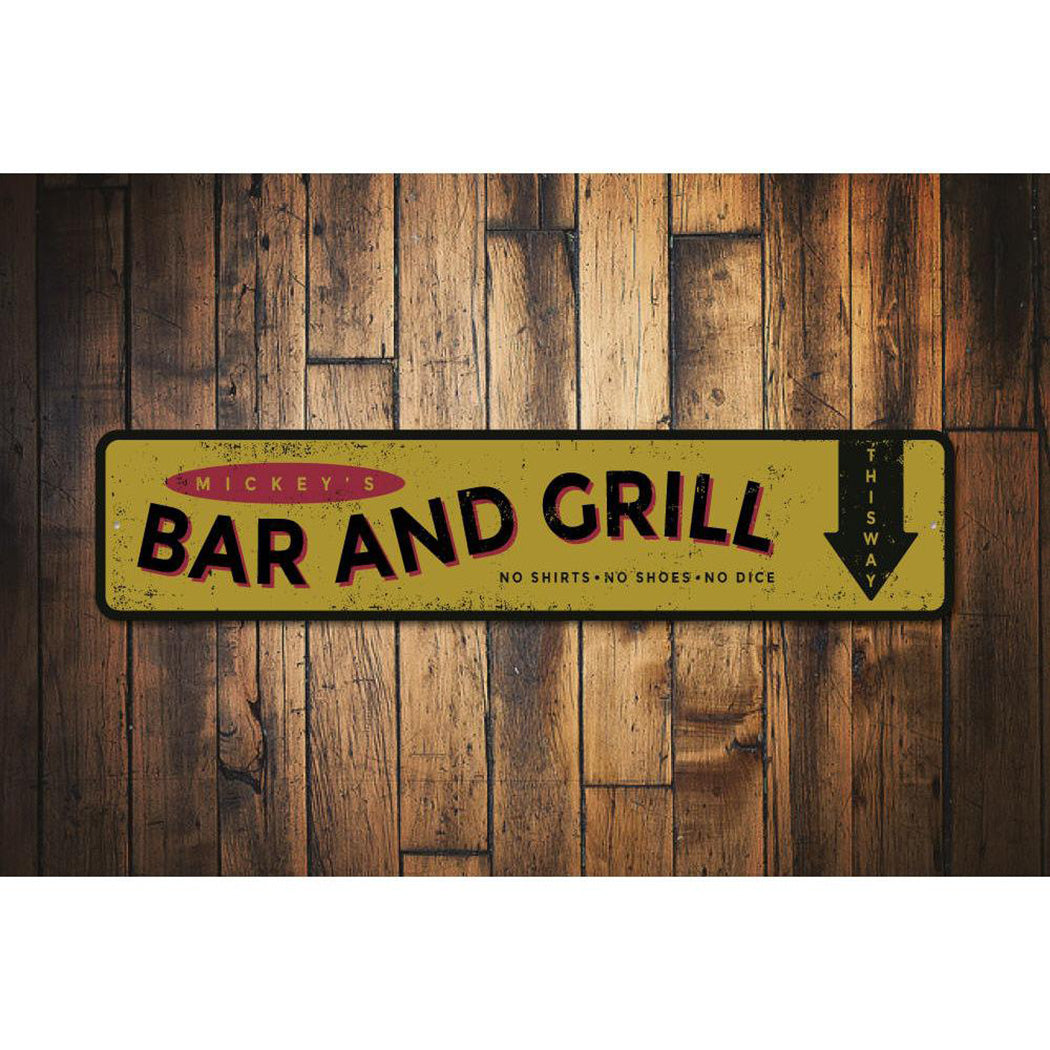 Bar and Grill Name Sign