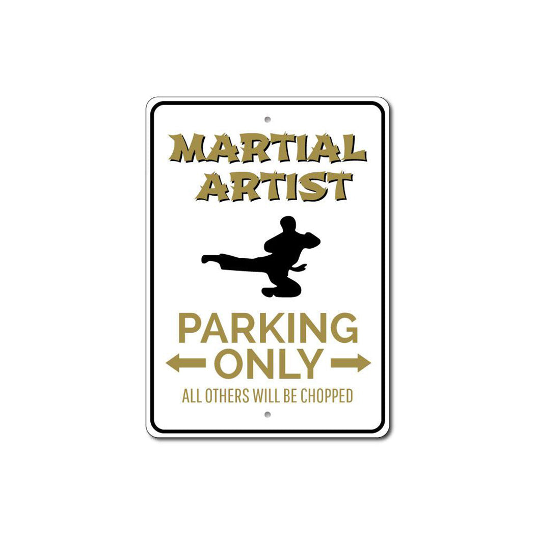 Martial Artist Parking Sign