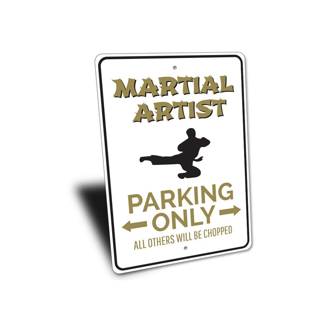 Martial Artist Parking Sign