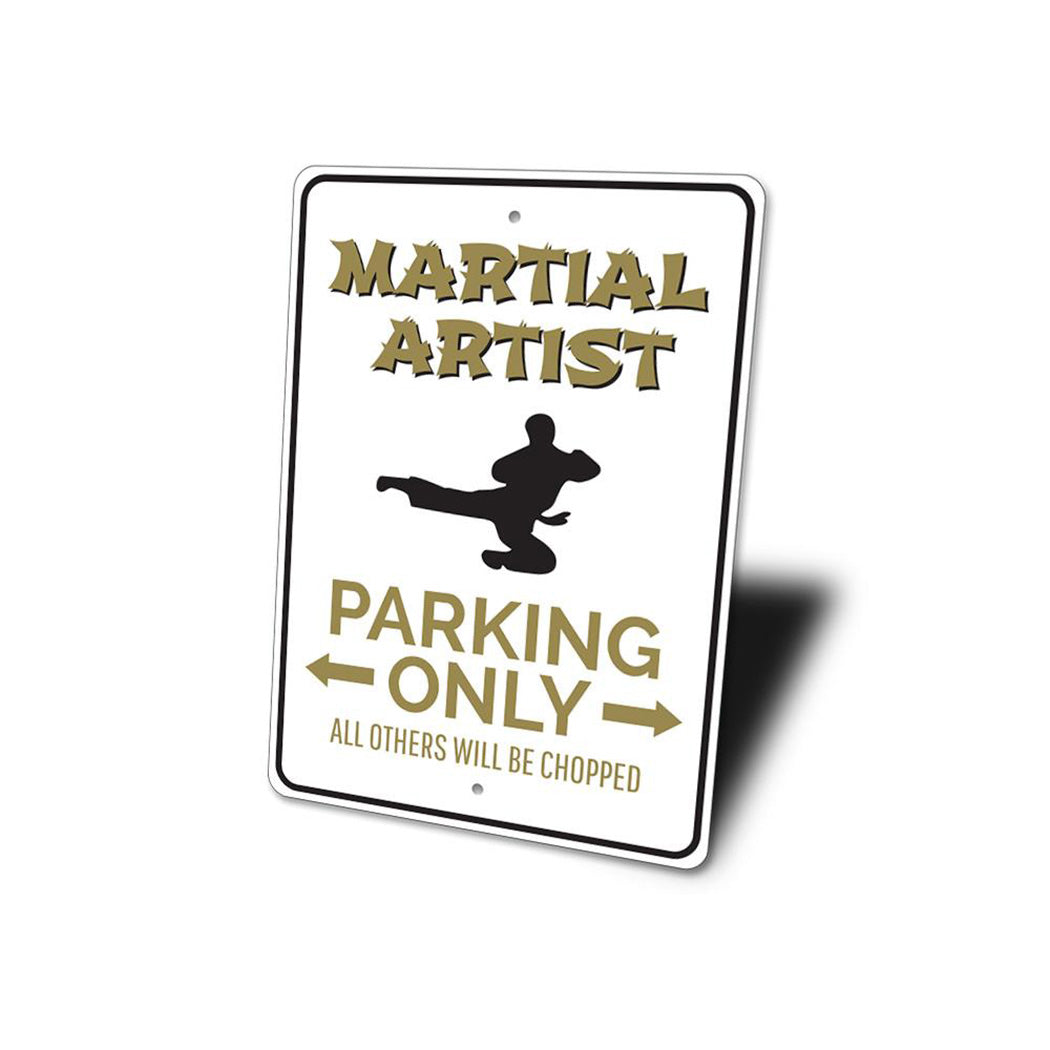 Martial Artist Parking Sign