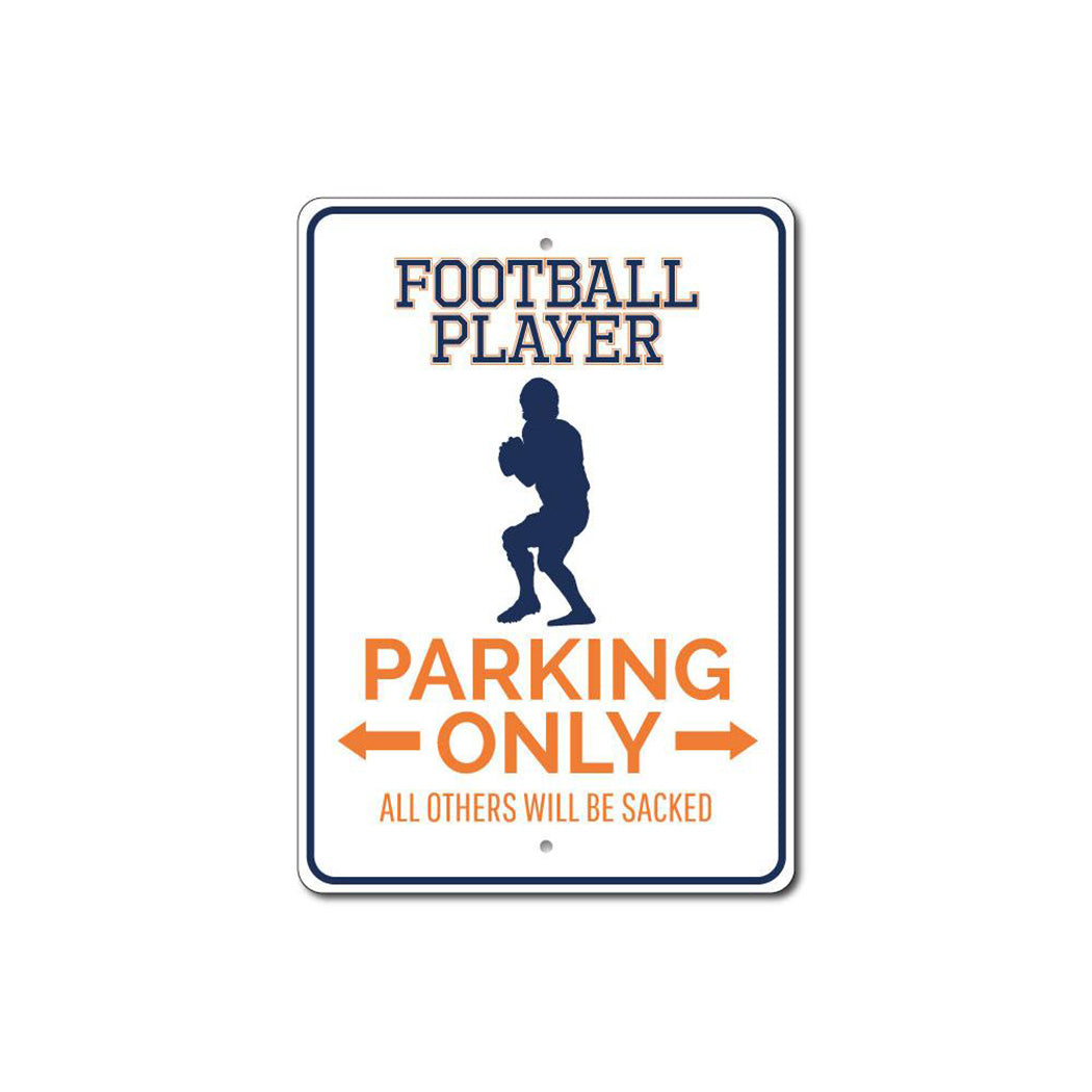 Football Player Parking Sign