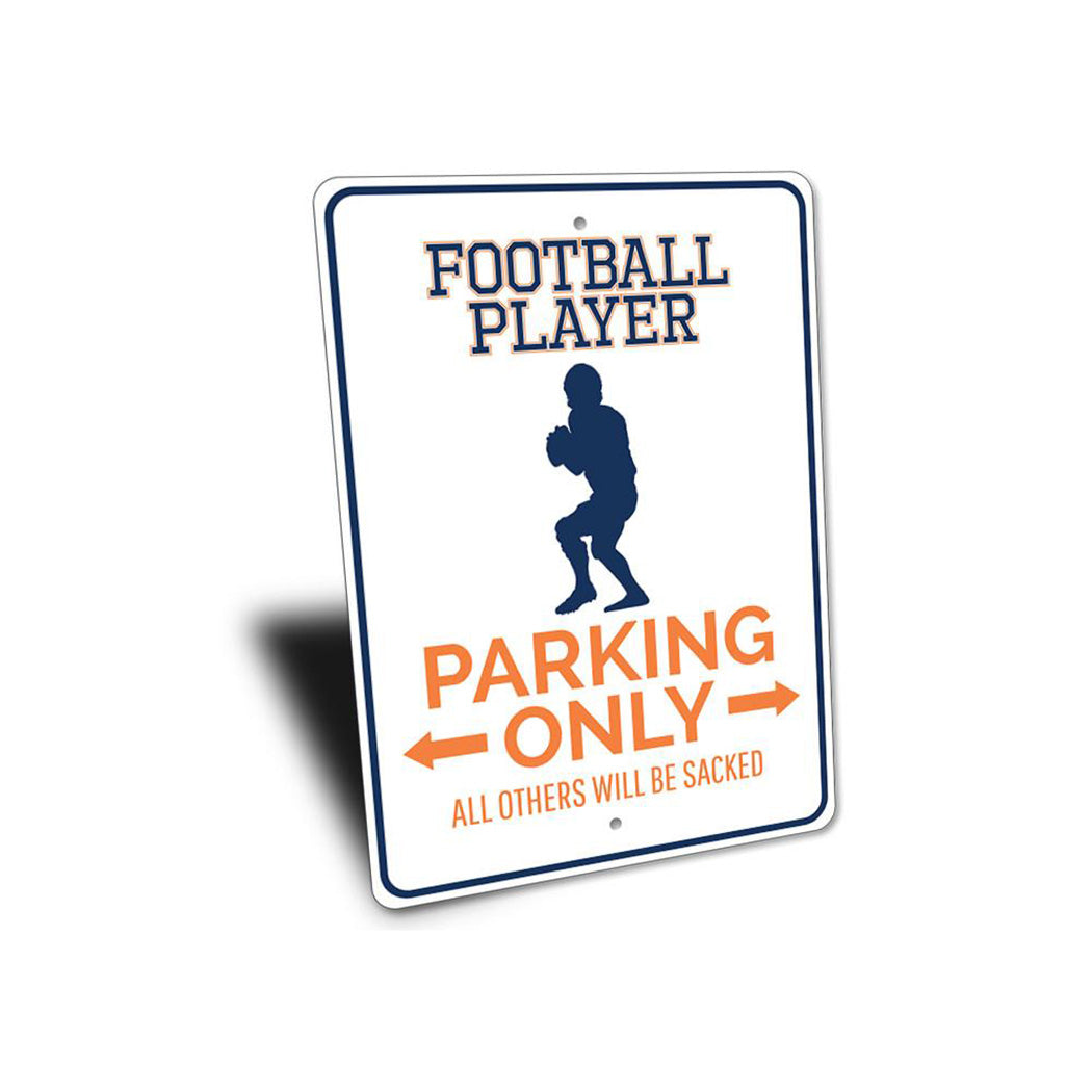 Football Player Parking Sign