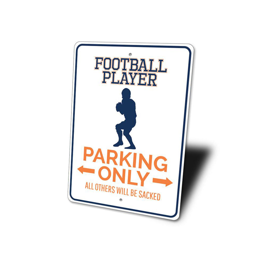 Football Player Parking Sign
