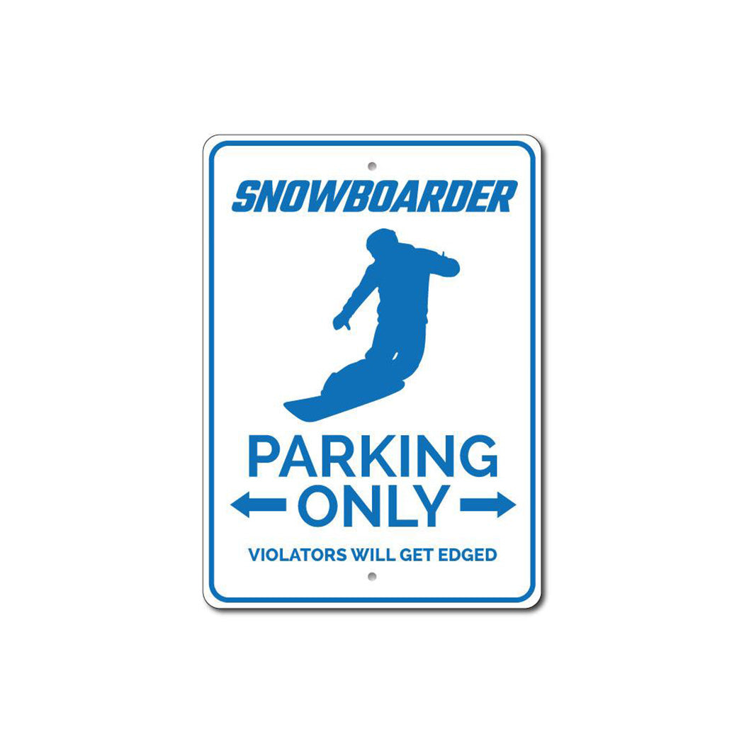 Snowboarder Parking Sign