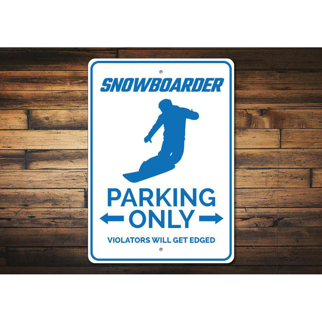 Snowboarder Parking Sign