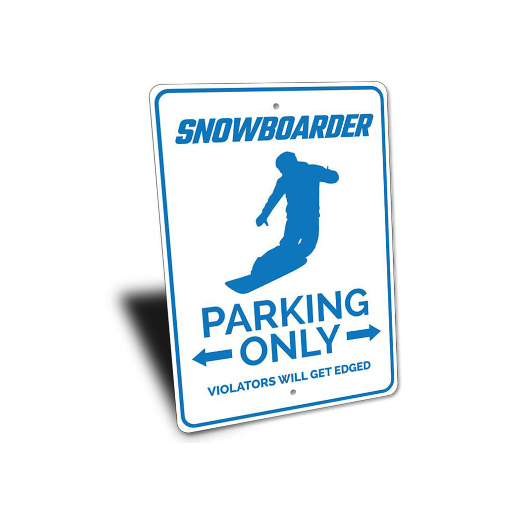 Snowboarder Parking Sign