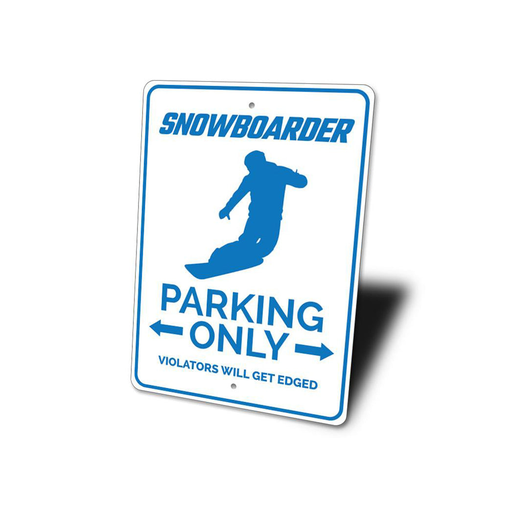 Snowboarder Parking Sign