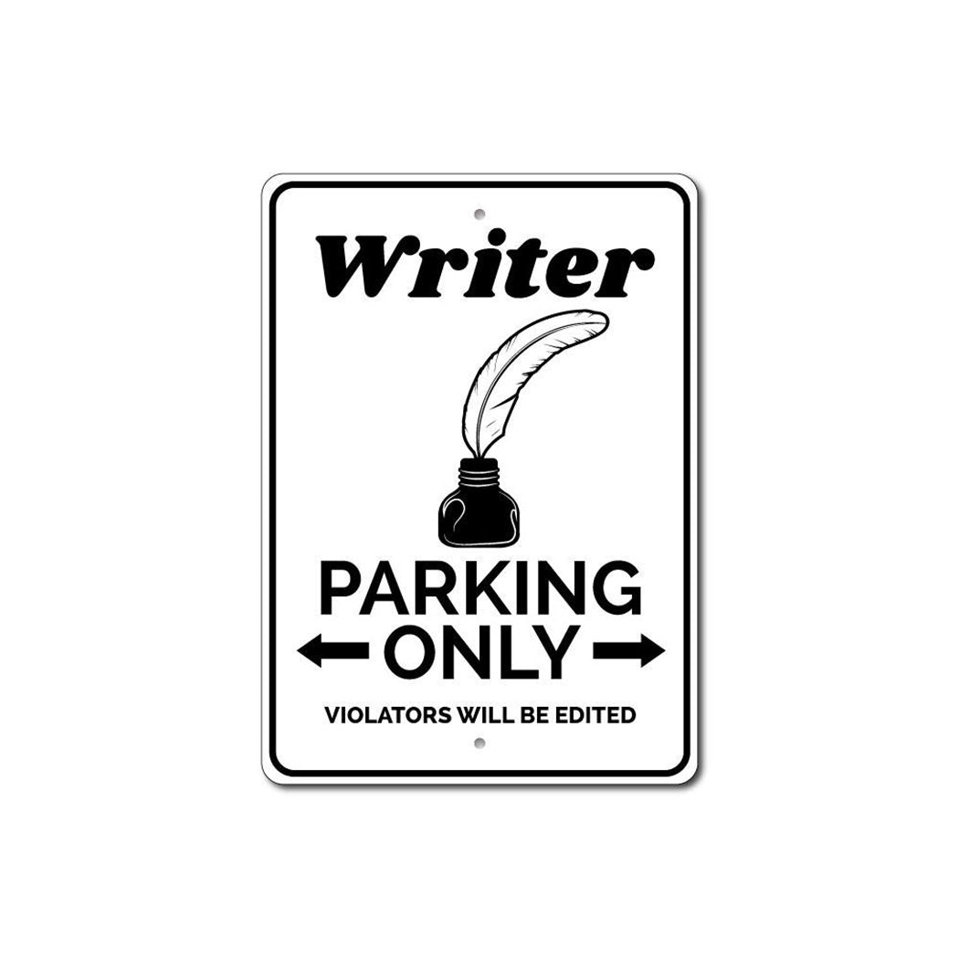 Writer Parking Metal Sign