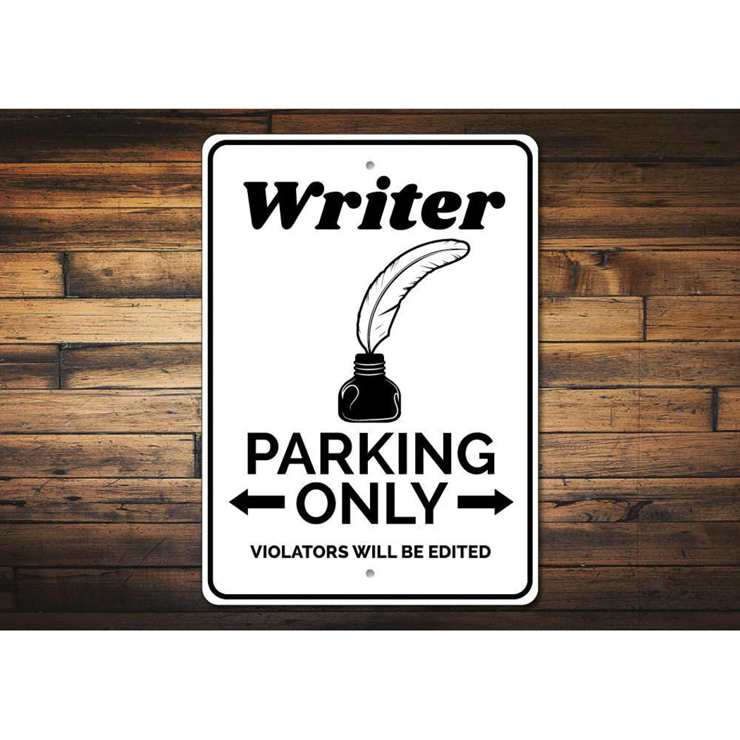 Writer Parking Sign