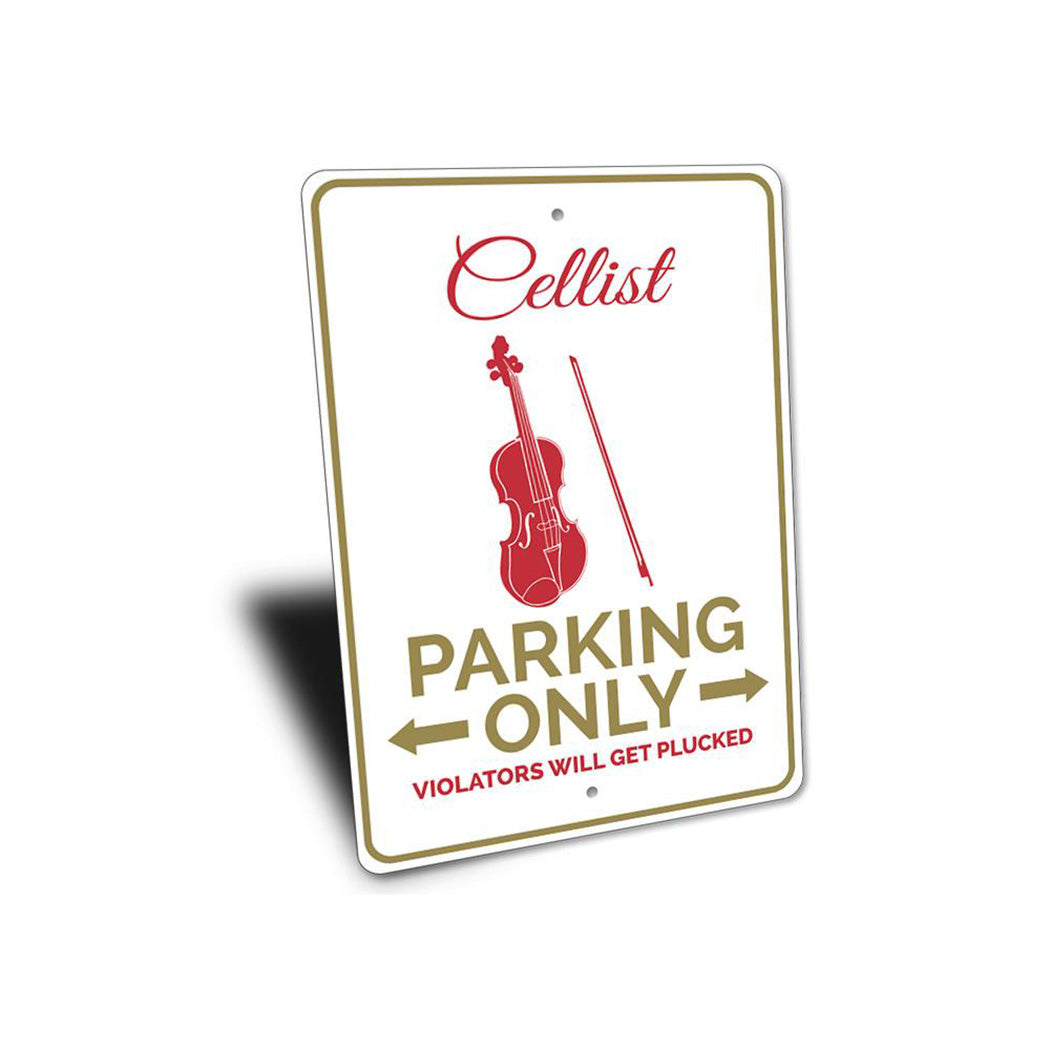 Cellist Parking Sign