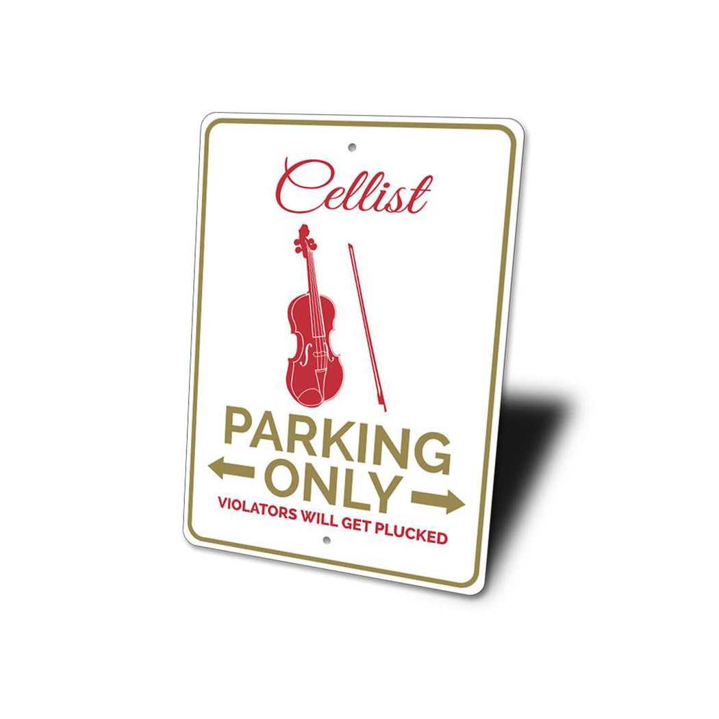 Cellist Parking Sign