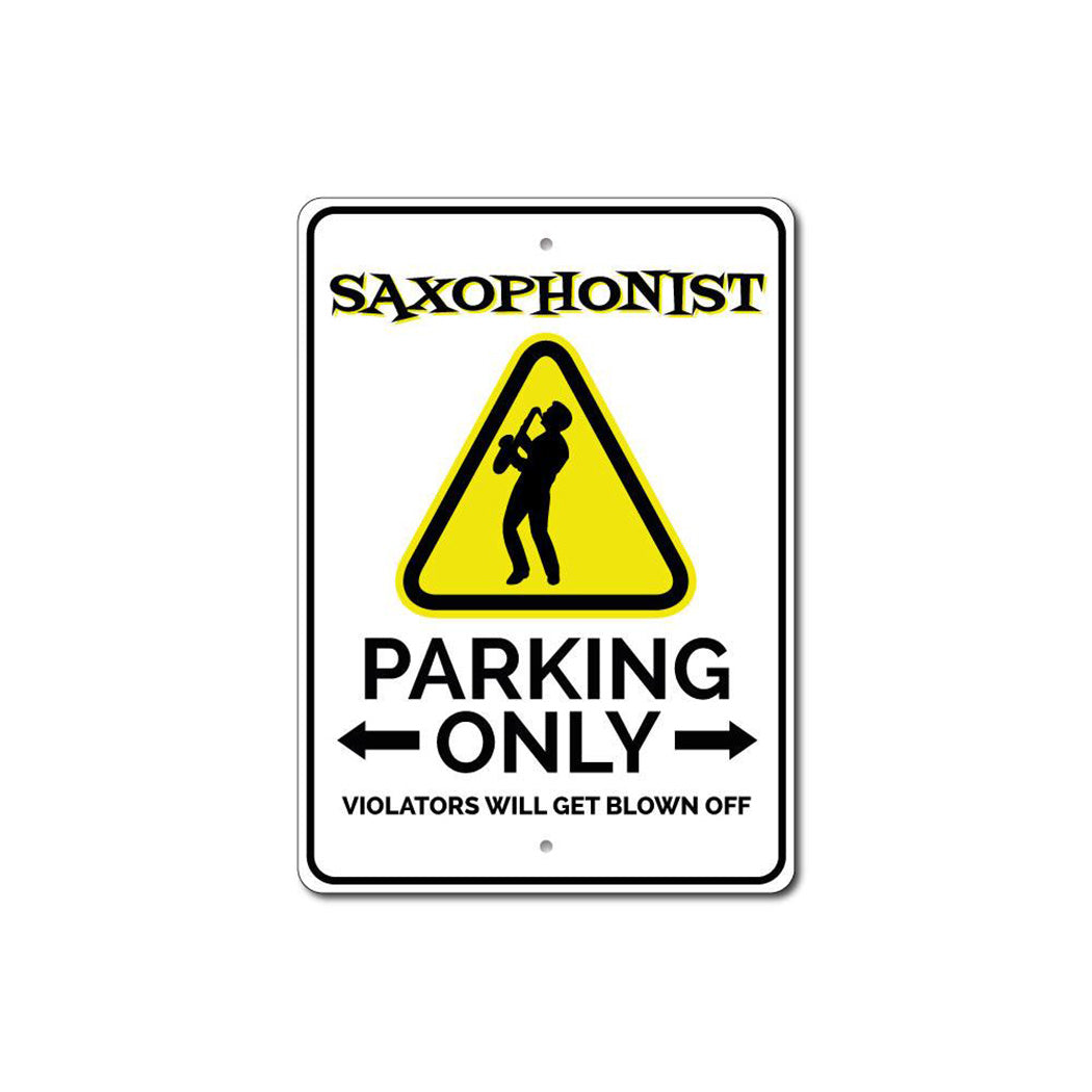 Saxophonist Parking Sign