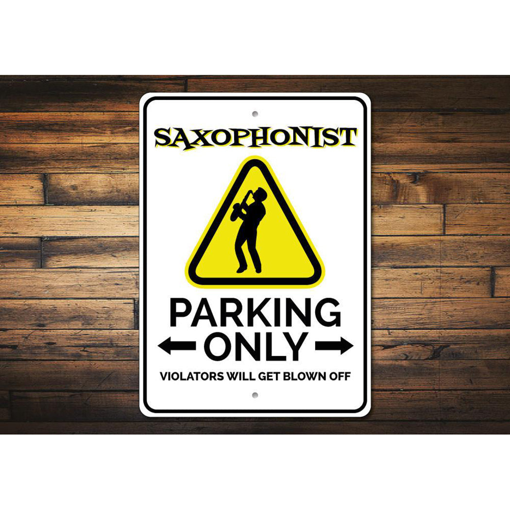 Saxophonist Parking Sign