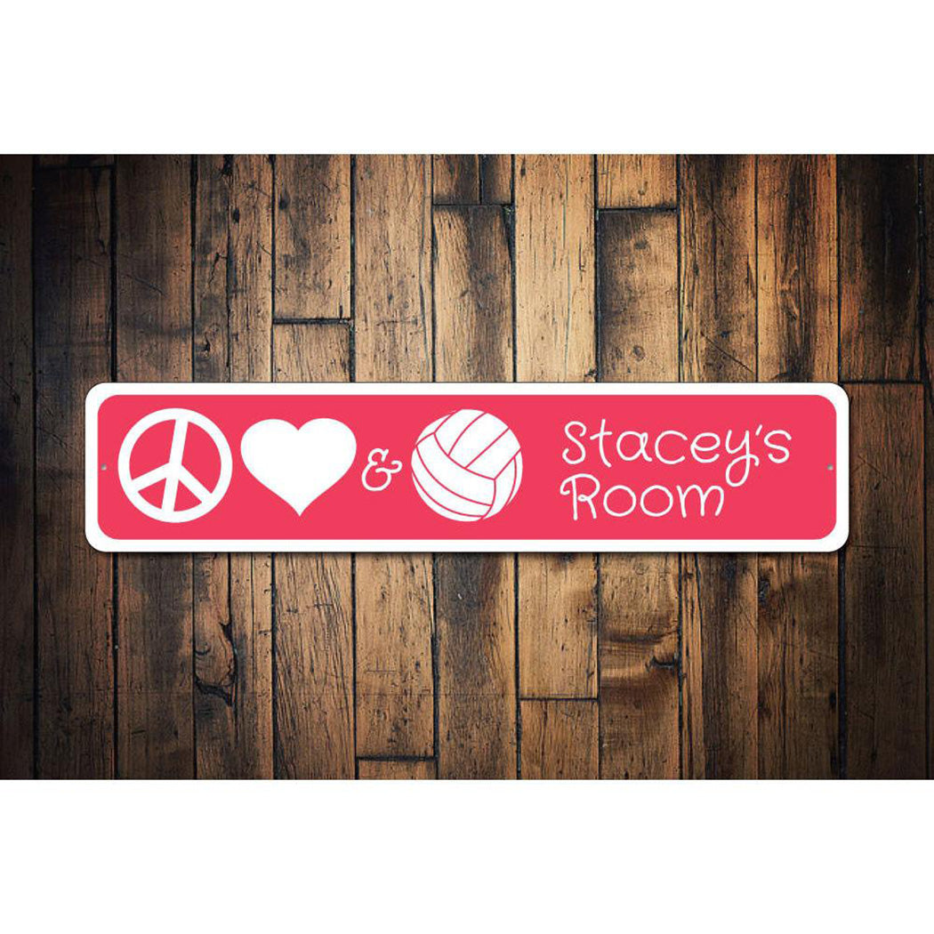Peace Love Volleyball Sign