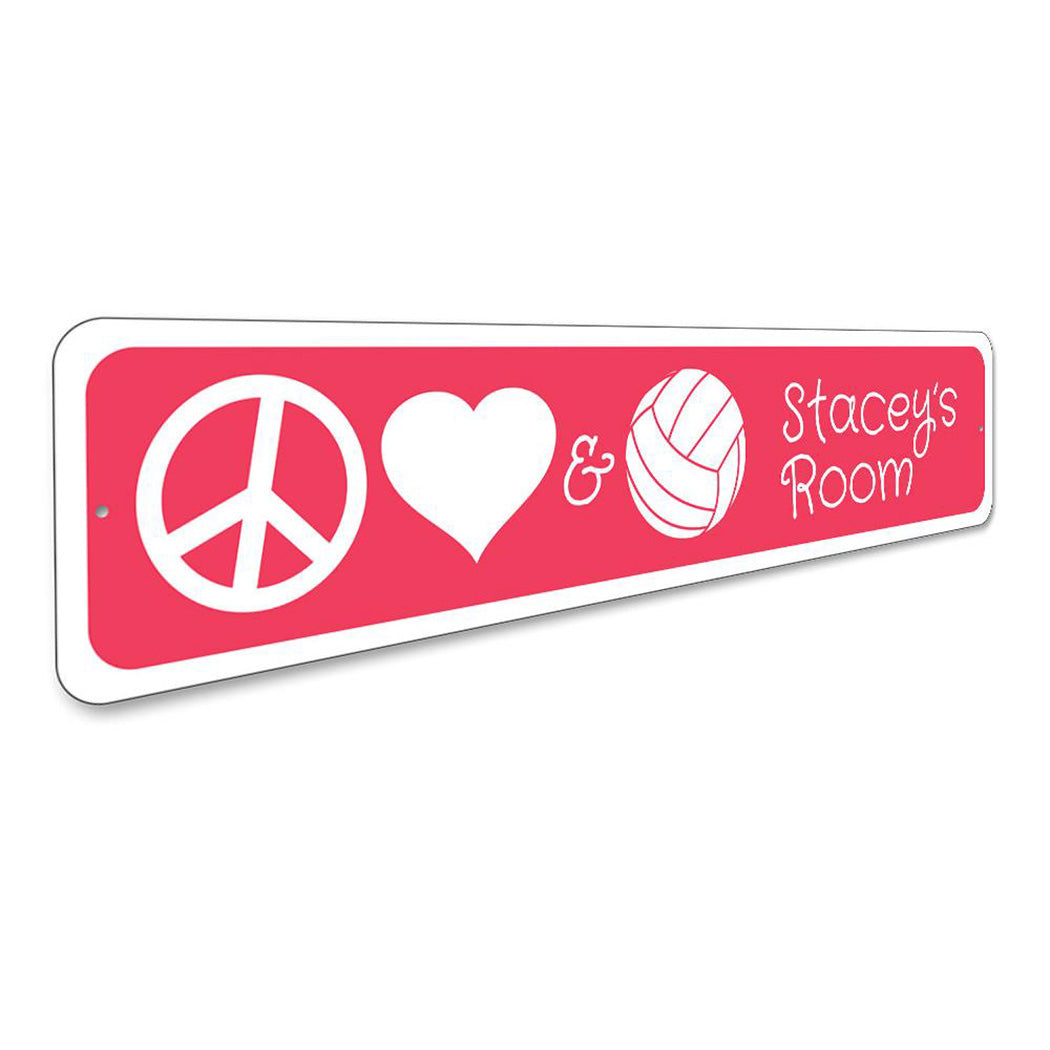 Peace Love Volleyball Sign