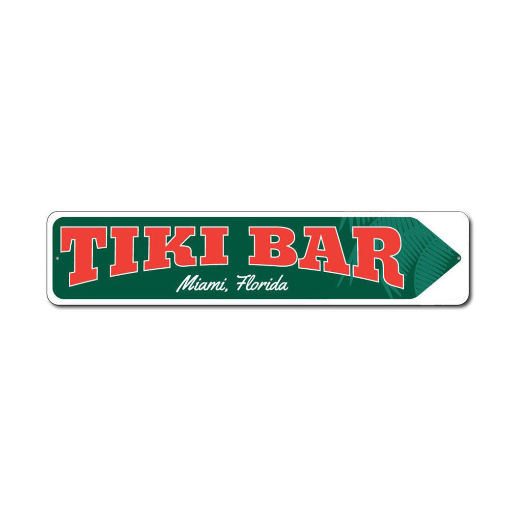 Tiki Bar Arrow Metal Sign