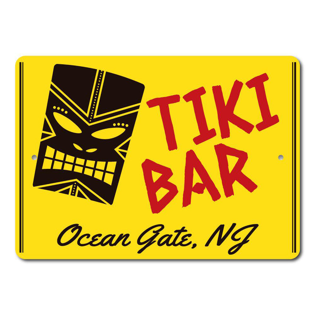 Tiki Head Metal Sign