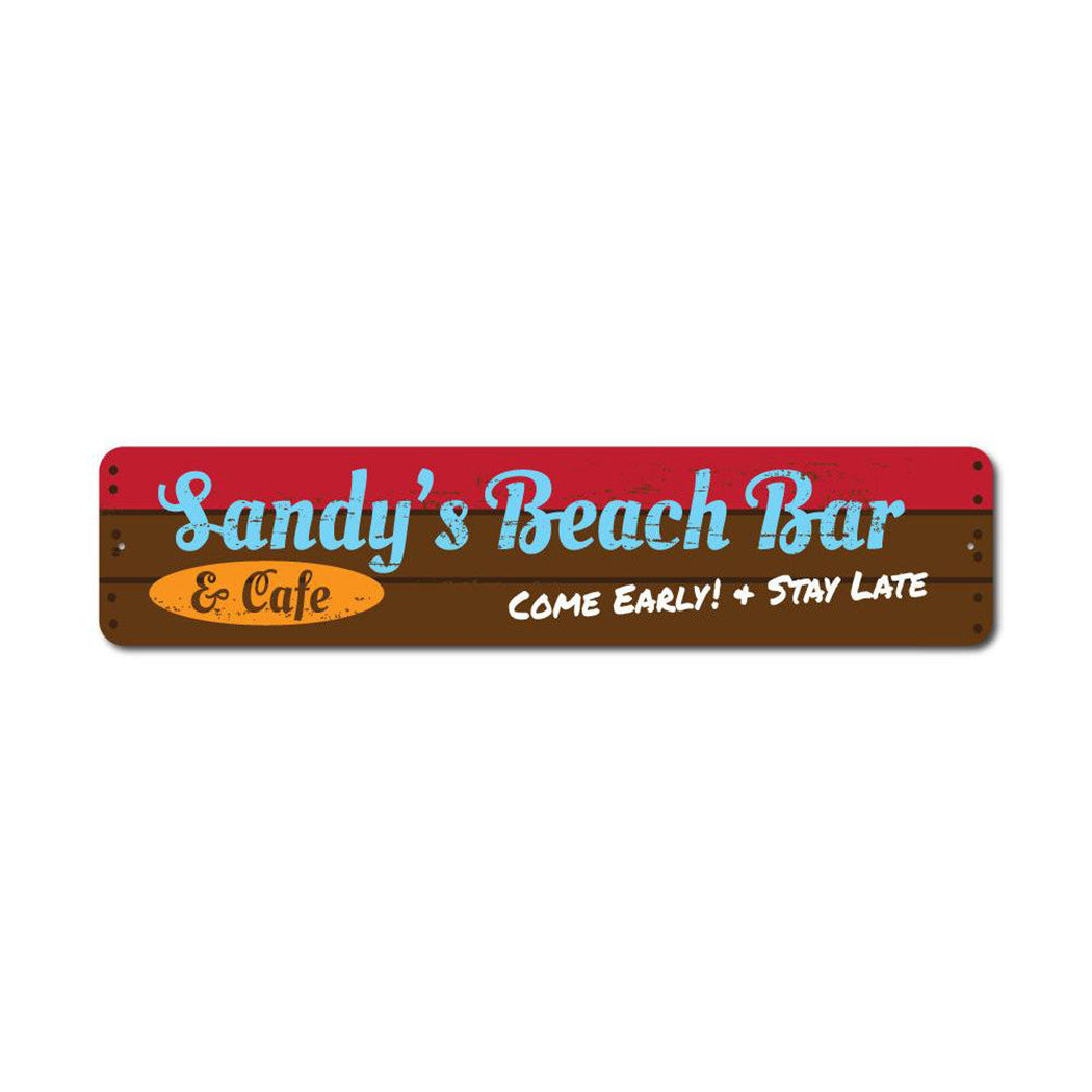 Beach Bar and Cafe Metal Sign