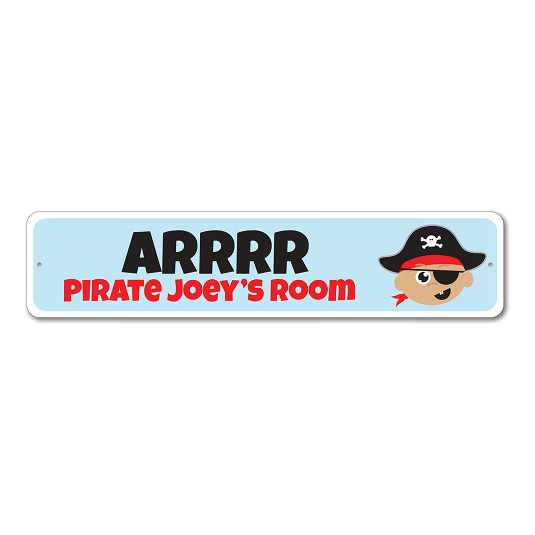 Kids Pirate Metal Sign