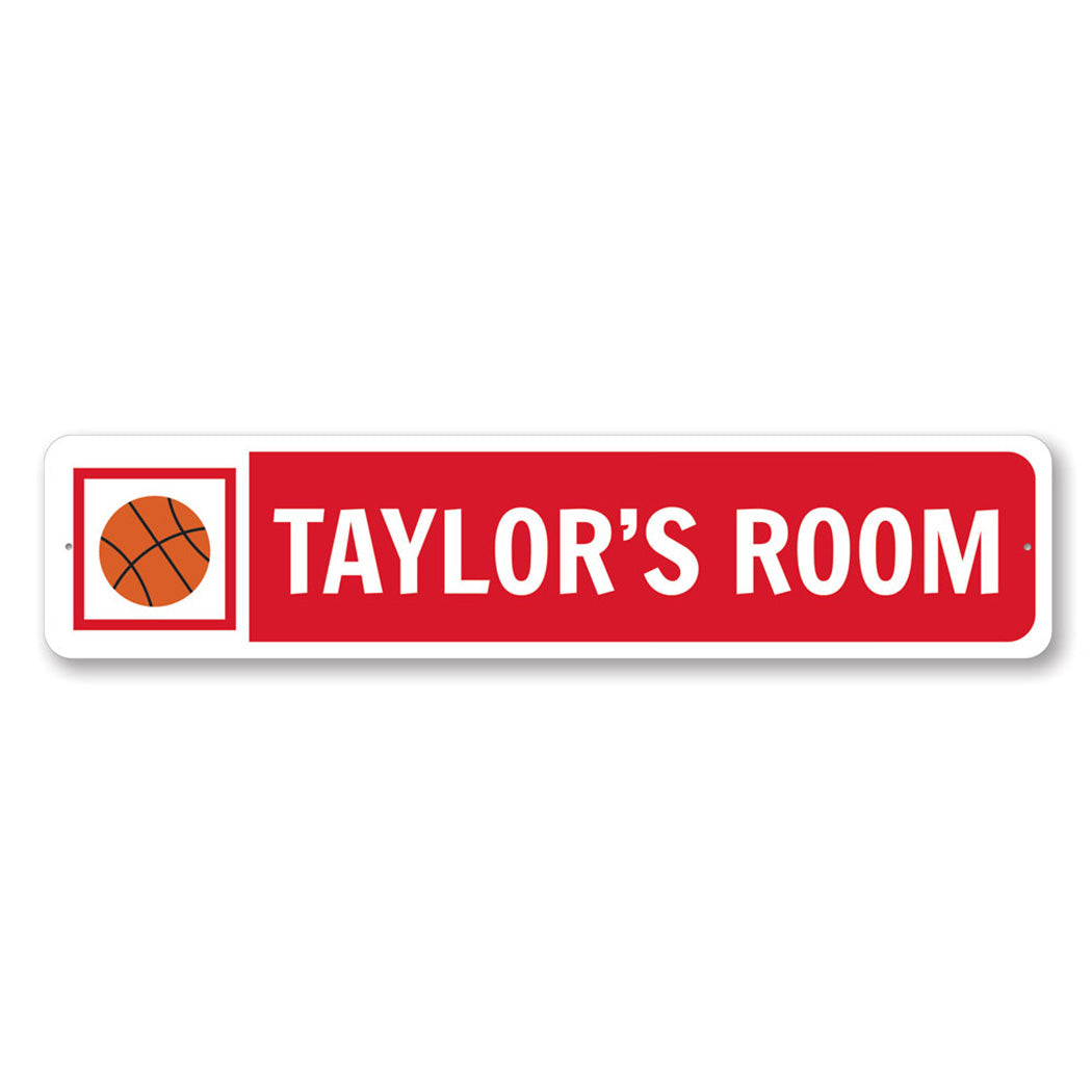 Kids Room Basketball Metal Sign