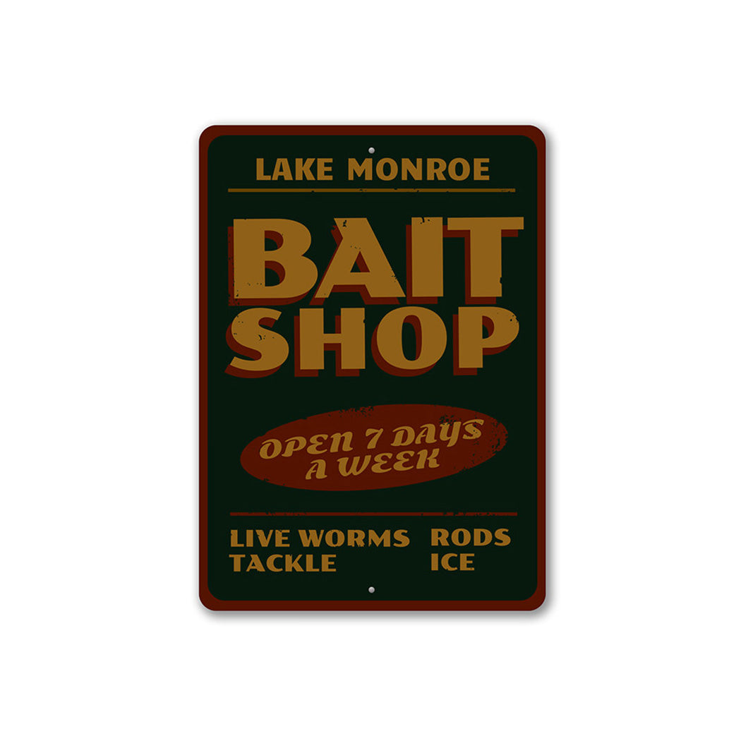 Bait Shop Open Metal Sign